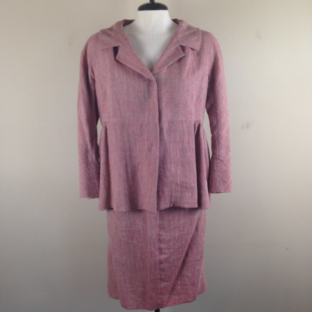 Charles Nolan Linen Skirt Suit